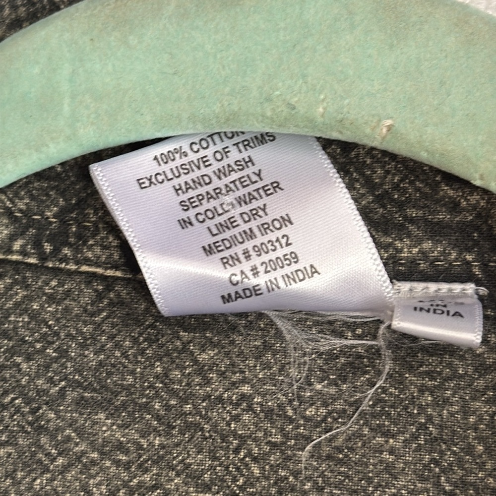 Parsley & Sage M Green Embroidered Denim Look Button Front Shirt Top . Size XL - Picture 7 of 7